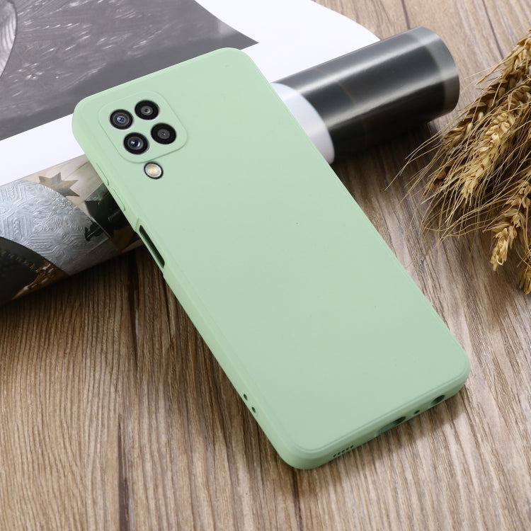 Custodia protettiva a copertura totale anticaduta in silicone liquido tinta unita, For Samsung Galaxy M32 4G Indian Version