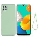 Custodia protettiva a copertura totale anticaduta in silicone liquido tinta unita, For Samsung Galaxy M32 4G Indian Version