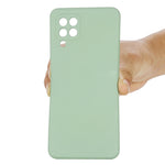Custodia protettiva a copertura totale anticaduta in silicone liquido tinta unita, For Samsung Galaxy M32 4G Indian Version