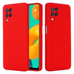 Custodia protettiva a copertura totale anticaduta in silicone liquido tinta unita, For Samsung Galaxy M32 4G Indian Version