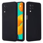 Custodia protettiva a copertura totale anticaduta in silicone liquido tinta unita, For Samsung Galaxy M32 4G Indian Version