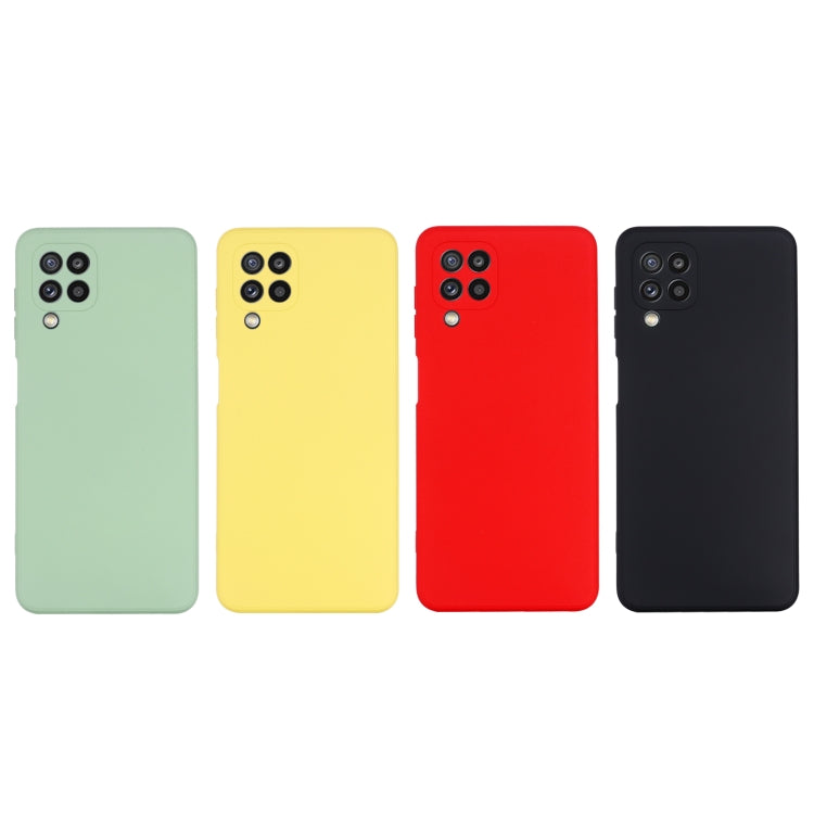 Custodia protettiva a copertura totale anticaduta in silicone liquido tinta unita, For Samsung Galaxy M32 4G Indian Version