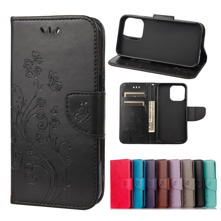 Custodia portafoglio in pelle con motivo farfalla per iPhone 13 m