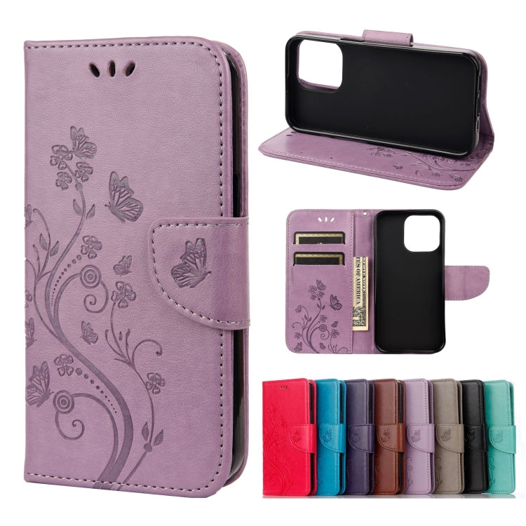 Custodia portafoglio in pelle con motivo farfalla per iPhone 13 m