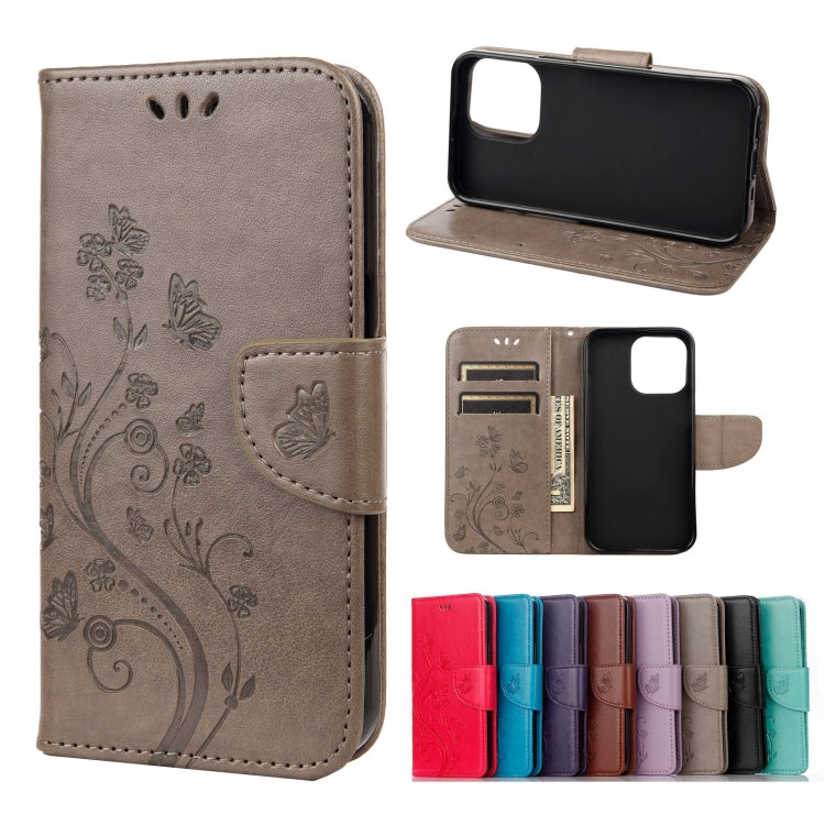 Custodia portafoglio in pelle con motivo farfalla per iPhone 13 m