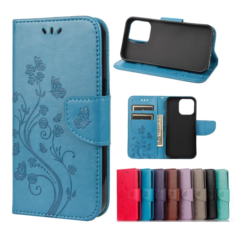 Custodia portafoglio in pelle con motivo farfalla per iPhone 13 m