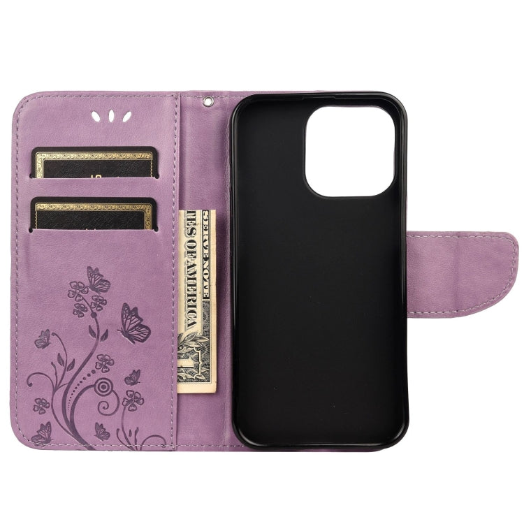 Custodia portafoglio in pelle con motivo farfalla per iPhone 13 P
