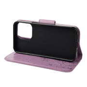 Custodia in pelle flip orizzontale con motivo floreale a farfalla con supporto, slot per schede e portafoglio, For iPhone 13 Pro, For iPhone 13 Pro Max