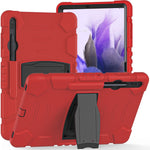 Cornice dello schermo di protezione a 3 strati + PC + Custodia combinata antiurto in silicone con supporto, For Samsung Galaxy Tab S7+/S7 FE 12.4 inch