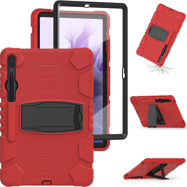 Cornice dello schermo di protezione a 3 strati + PC + Custodia combinata antiurto in silicone con supporto, For Samsung Galaxy Tab S7+/S7 FE 12.4 inch