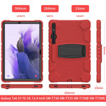 Cornice dello schermo di protezione a 3 strati + PC + Custodia combinata antiurto in silicone con supporto, For Samsung Galaxy Tab S7+/S7 FE 12.4 inch
