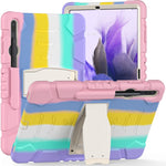 Cornice dello schermo di protezione a 3 strati + PC + Custodia combinata antiurto in silicone con supporto, For Samsung Galaxy Tab S7+/S7 FE 12.4 inch