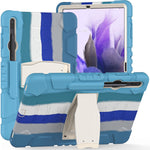 Cornice dello schermo di protezione a 3 strati + PC + Custodia combinata antiurto in silicone con supporto, For Samsung Galaxy Tab S7+/S7 FE 12.4 inch