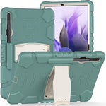 Cornice dello schermo di protezione a 3 strati + PC + Custodia combinata antiurto in silicone con supporto, For Samsung Galaxy Tab S7+/S7 FE 12.4 inch