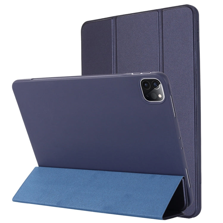 Custodia in pelle flip orizzontale TPU con supporto a tre pieghe, For iPad Pro 12.9 2022 / 2021/2020/2018