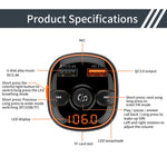 BC52 QC3.0 Trasmettitore FM per lettore MP3 Bluetooth con luce colorata per auto a ricarica rapida, BC52
