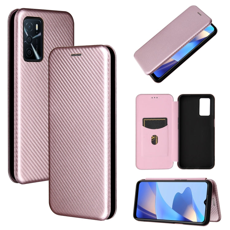 Struttura in fibra di carbonio Flip orizzontale magnetico Custodia in pelle TPU + PC + PU con slot per schede, For OPPO A16, For Sharp Aquos Sense 6