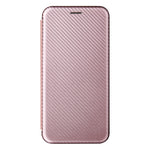 Struttura in fibra di carbonio Flip orizzontale magnetico Custodia in pelle TPU + PC + PU con slot per schede, For OPPO A16, For Sharp Aquos Sense 6