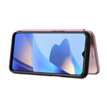 Struttura in fibra di carbonio Flip orizzontale magnetico Custodia in pelle TPU + PC + PU con slot per schede, For OPPO A16, For Sharp Aquos Sense 6