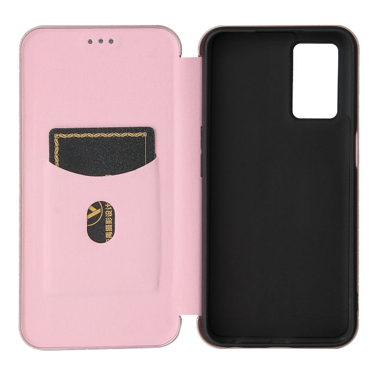 Struttura in fibra di carbonio Flip orizzontale magnetico Custodia in pelle TPU + PC + PU con slot per schede, For OPPO A16, For Sharp Aquos Sense 6