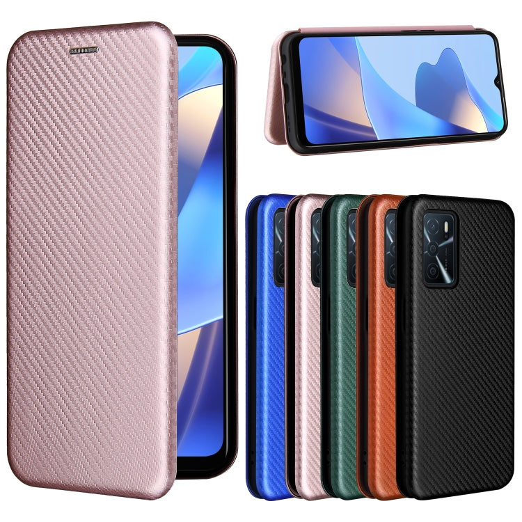 Struttura in fibra di carbonio Flip orizzontale magnetico Custodia in pelle TPU + PC + PU con slot per schede, For OPPO A16, For Sharp Aquos Sense 6