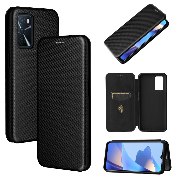 Struttura in fibra di carbonio Flip orizzontale magnetico Custodia in pelle TPU + PC + PU con slot per schede, For OPPO A16, For Sharp Aquos Sense 6