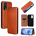 Struttura in fibra di carbonio Flip orizzontale magnetico Custodia in pelle TPU + PC + PU con slot per schede, For OPPO A16, For Sharp Aquos Sense 6