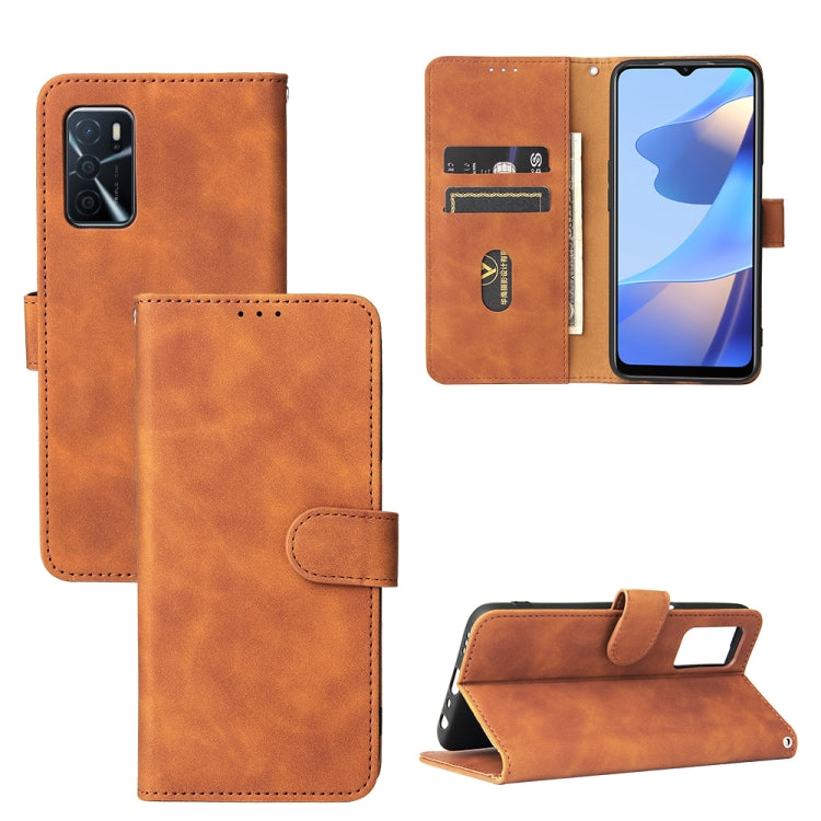 Tinta unita Skin Feel Fibbia magnetica Flip orizzontale Custodia in pelle PU con struttura in vitello con supporto e slot per schede e portafoglio, For OPPO A16, For Samsung Galaxy M32 (Global), For Samsung Galaxy M32 (India), For Sharp Aquos Sense 6