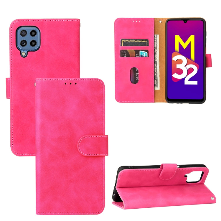 Tinta unita Skin Feel Fibbia magnetica Flip orizzontale Custodia in pelle PU con struttura in vitello con supporto e slot per schede e portafoglio, For OPPO A16, For Samsung Galaxy M32 (Global), For Samsung Galaxy M32 (India), For Sharp Aquos Sense 6