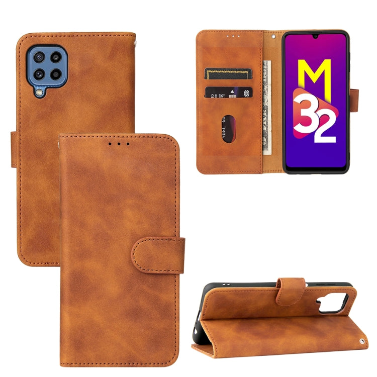 Tinta unita Skin Feel Fibbia magnetica Flip orizzontale Custodia in pelle PU con struttura in vitello con supporto e slot per schede e portafoglio, For OPPO A16, For Samsung Galaxy M32 (Global), For Samsung Galaxy M32 (India), For Sharp Aquos Sense 6