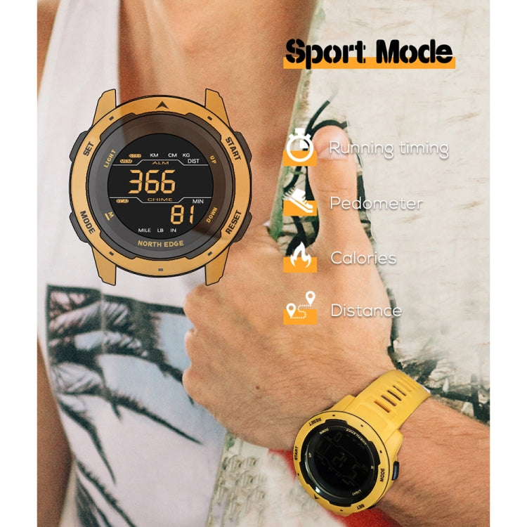 NORTH EDGE Mars Men Orologio sportivo intelligente impermeabile digitale luminoso, supporto sveglia e conto alla rovescia e modalità sport