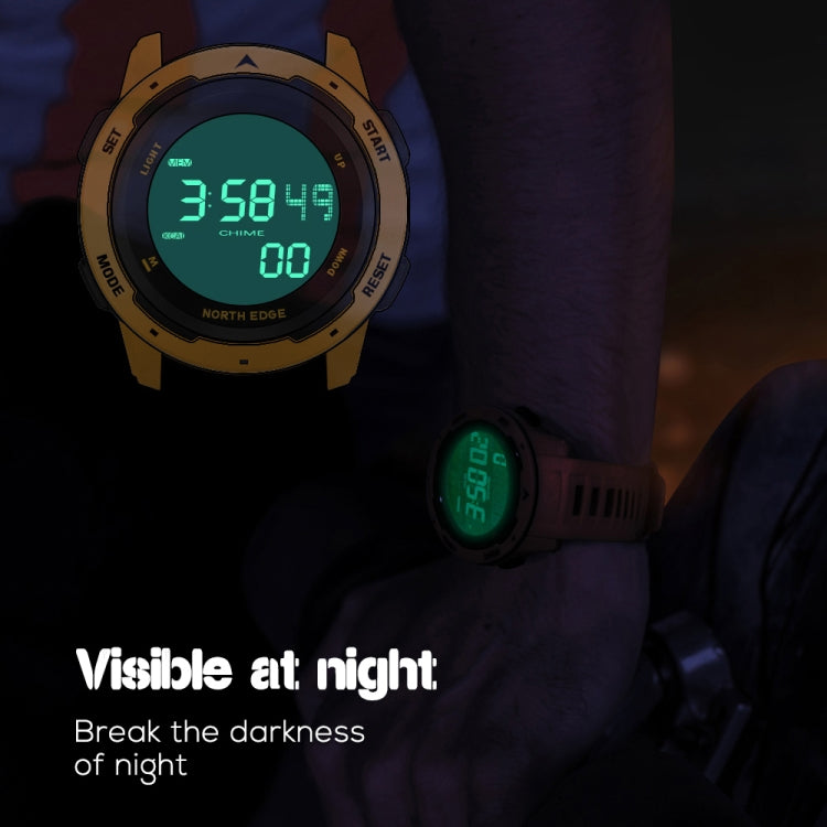 NORTH EDGE Mars Men Orologio sportivo intelligente impermeabile digitale luminoso, supporto sveglia e conto alla rovescia e modalità sport