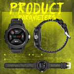 NORTH EDGE Mars 2 1,4 pollici Full Touch Screen Sport all'aria aperta Bluetooth Smart Watch, supporto frequenza cardiaca/sonno/pressione sanguigna/monitoraggio dell'ossigeno nel sangue e telecamera di controllo remoto e 7 modalità sportive