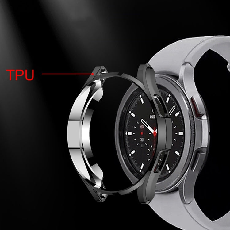 Custodia protettiva in TPU a metà confezione cava galvanica, For Samsung Galaxy Watch4 Classic 42mm, For Samsung Galaxy Watch4 Classic 46mm