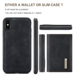 DG.MING M1 Series 3-Fold Multi Card Wallet + Cover posteriore magnetica Custodia antiurto con funzione di supporto, For iPhone X, For iPhone XS, For iPhone XS Max