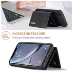 DG.MING M1 Series 3-Fold Multi Card Wallet + Cover posteriore magnetica Custodia antiurto con funzione di supporto, For iPhone X, For iPhone XS, For iPhone XS Max