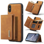 DG.MING M1 Series 3-Fold Multi Card Wallet + Cover posteriore magnetica Custodia antiurto con funzione di supporto, For iPhone X, For iPhone XS, For iPhone XS Max
