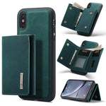 DG.MING M1 Series 3-Fold Multi Card Wallet + Cover posteriore magnetica Custodia antiurto con funzione di supporto, For iPhone X, For iPhone XS, For iPhone XS Max