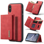 DG.MING M1 Series 3-Fold Multi Card Wallet + Cover posteriore magnetica Custodia antiurto con funzione di supporto, For iPhone X, For iPhone XS, For iPhone XS Max