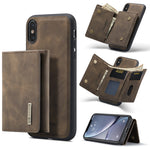 DG.MING M1 Series 3-Fold Multi Card Wallet + Cover posteriore magnetica Custodia antiurto con funzione di supporto, For iPhone X, For iPhone XS, For iPhone XS Max