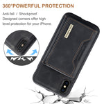 DG.MING M2 Series 3-Fold Multi Card Bag + Cover posteriore magnetica Custodia antiurto con funzione portafoglio e supporto, For iPhone X, For iPhone XS, For iPhone XS Max