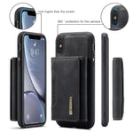 DG.MING M2 Series 3-Fold Multi Card Bag + Cover posteriore magnetica Custodia antiurto con funzione portafoglio e supporto, For iPhone X, For iPhone XS, For iPhone XS Max