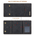 DG.MING M2 Series 3-Fold Multi Card Bag + Cover posteriore magnetica Custodia antiurto con funzione portafoglio e supporto, For iPhone X, For iPhone XS, For iPhone XS Max