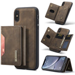 DG.MING M2 Series 3-Fold Multi Card Bag + Cover posteriore magnetica Custodia antiurto con funzione portafoglio e supporto, For iPhone X, For iPhone XS, For iPhone XS Max