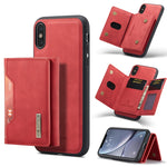 DG.MING M2 Series 3-Fold Multi Card Bag + Cover posteriore magnetica Custodia antiurto con funzione portafoglio e supporto, For iPhone X, For iPhone XS, For iPhone XS Max