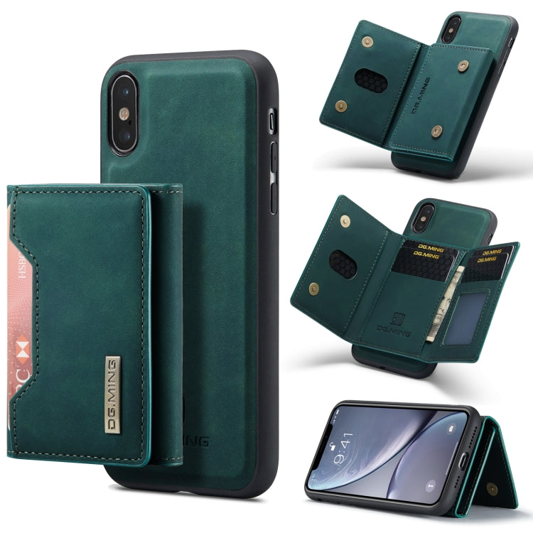 DG.MING M2 Series 3-Fold Multi Card Bag + Cover posteriore magnetica Custodia antiurto con funzione portafoglio e supporto, For iPhone X, For iPhone XS, For iPhone XS Max