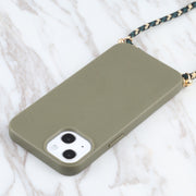 Materiale paglia di grano + custodia antiurto in TPU con cordino per il collo, For iPhone 13 mini, For iPhone 13, For iPhone 13 Pro