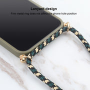 Materiale paglia di grano + custodia antiurto in TPU con cordino per il collo, For iPhone 13 Pro Max