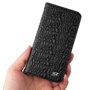 Fierre Shann Crocodile Texture Magnetic Flip orizzontale Custodia in vera pelle con supporto e slot per schede, For iPhone 13 mini, For iPhone 13, For iPhone 13 Pro, For iPhone 13 Pro Max