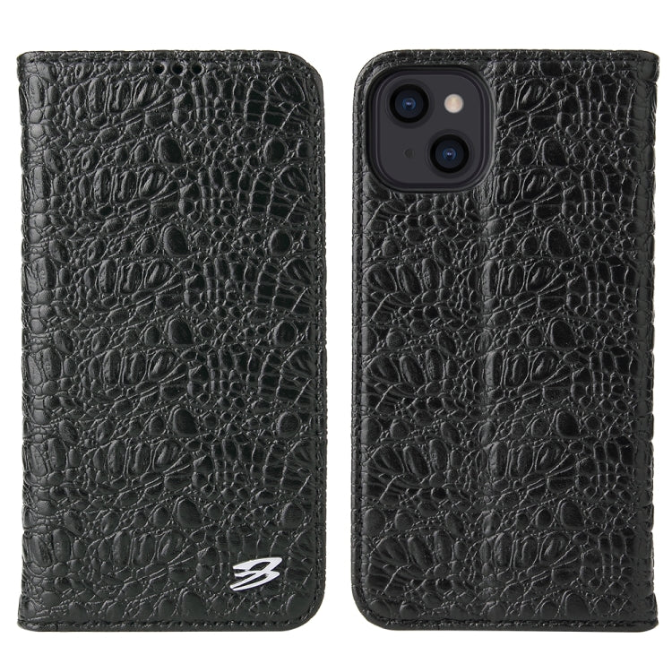Fierre Shann Crocodile Texture Magnetic Flip orizzontale Custodia in vera pelle con supporto e slot per schede, For iPhone 13 mini, For iPhone 13, For iPhone 13 Pro, For iPhone 13 Pro Max